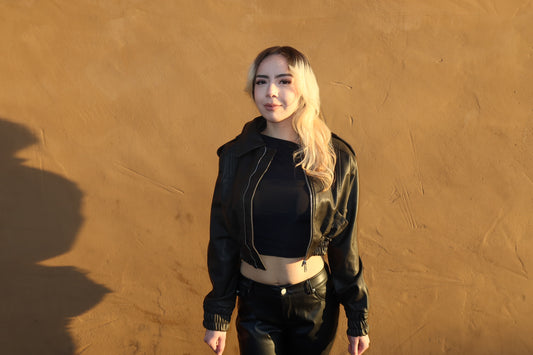 Washed Black Pu Jacket